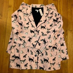 NWT PJ Salvage Pale Pink Cat Pajamas Large